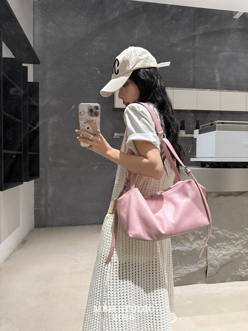 MBH Soft Cowhide Candy Color Large Tote Bag Shoulder Bag